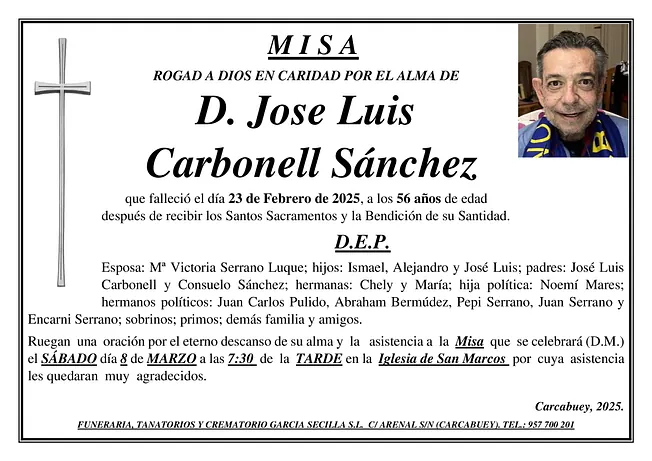 MISA DE D JOSE LUIS CARBONELL SÁNCHEZ