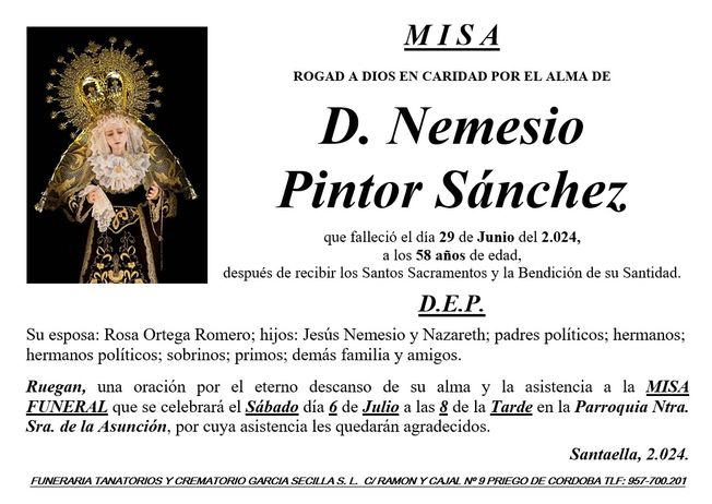 MISA DE D NEMESIO PINTOR SÁNCHEZ