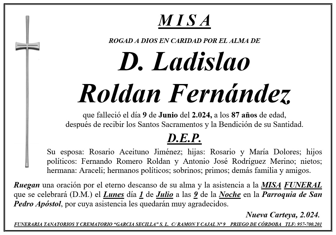 MISA DE D LADISLAO ROLDAN FERNÁNDEZ