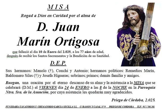 MISA DE D JUAN MARÍN ORTIGOSA