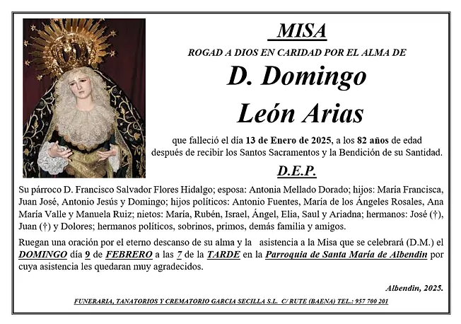 MISA D. DOMINGO LEÓN ARIAS