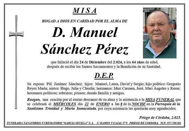 MISA DE D MANUEL SÁNCHEZ PÉREZ