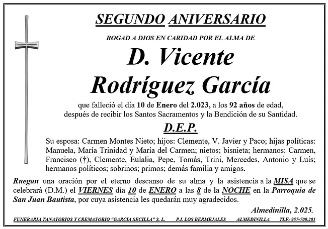 MISA DE D VICENTE RODRÍGUEZ GARCÍA