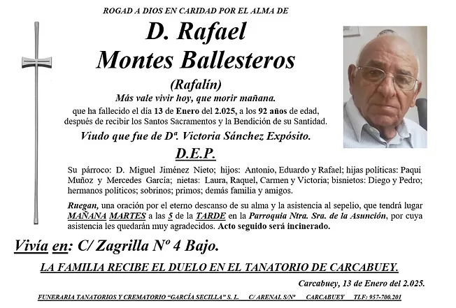 SEPELIO DE D RAFAEL MONTES BALLESTEROS