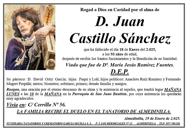 SEPELIO DE D JUAN CASTILLO SÁNCHEZ