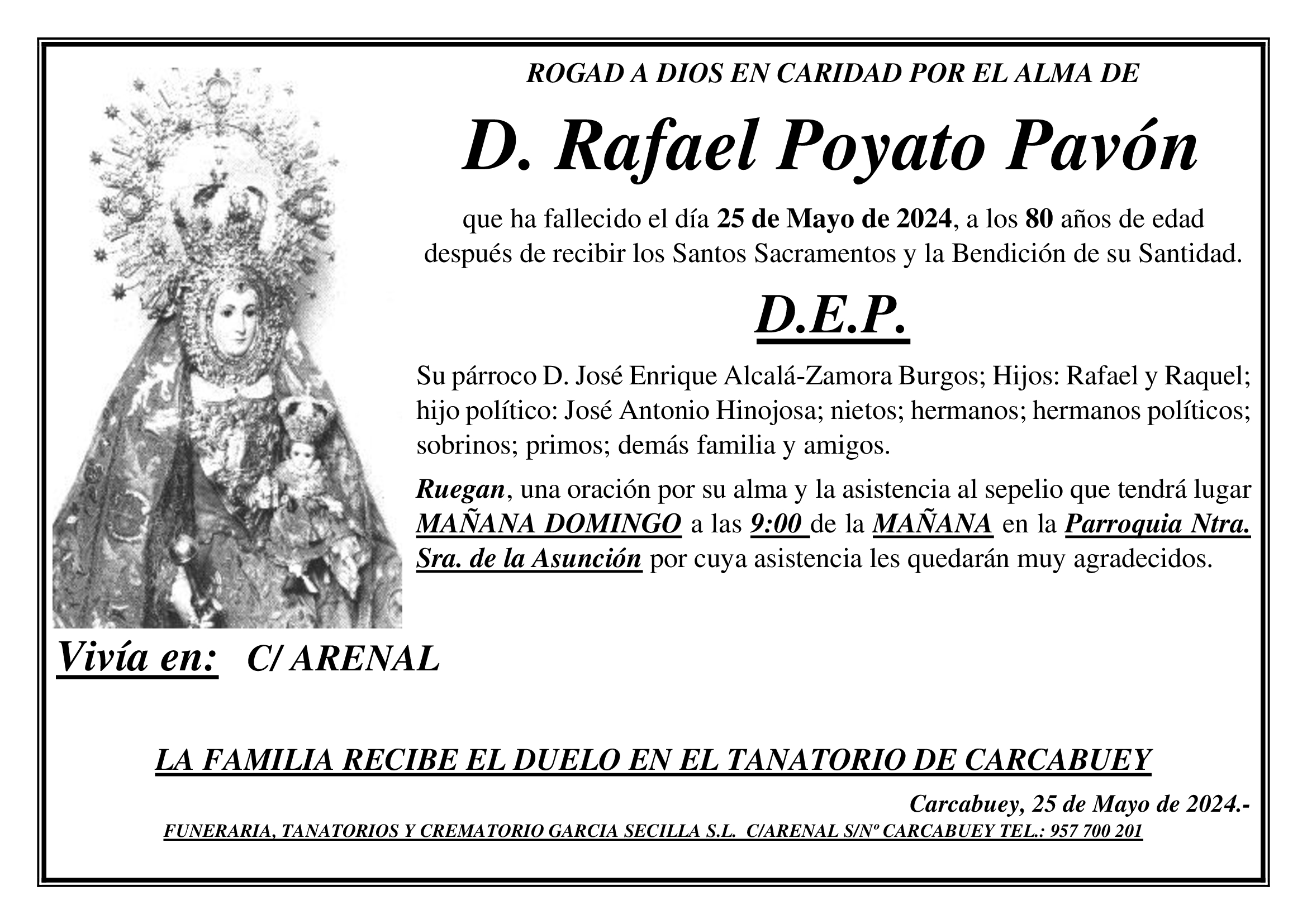 SEPELIO DE D RAFAEL POYATO PAVÓN