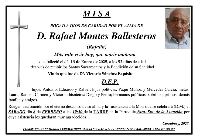 MISA DE D. RAFAEL MONTES BALLESTEROS